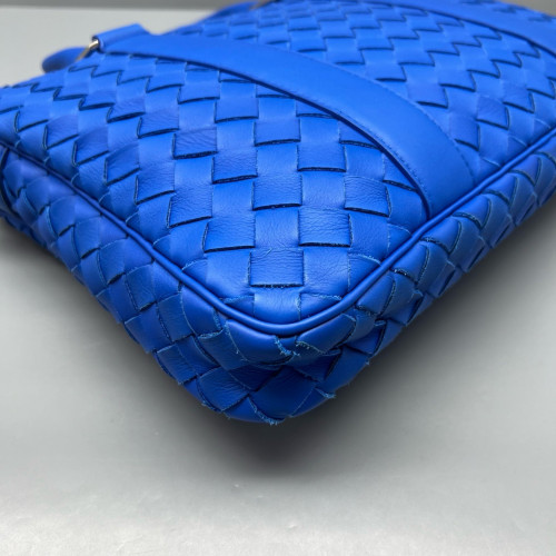 Bottega Veneta Intrecciato Briefcase Compact Calfskin Intrecciato Royal Blue