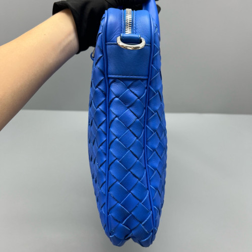 Bottega Veneta Intrecciato Briefcase Compact Calfskin Intrecciato Royal Blue