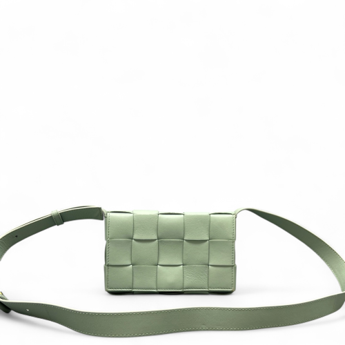 Bottega Veneta Small Cassette Crossbody Bag Calfskin Maxi Intrecciato Green