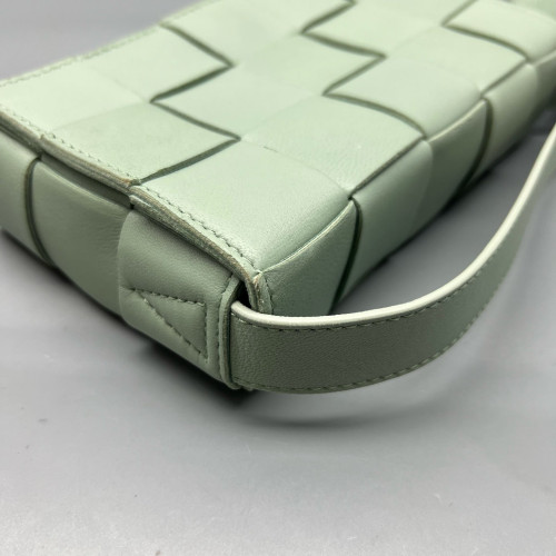 Bottega Veneta Small Cassette Crossbody Bag Calfskin Maxi Intrecciato Green
