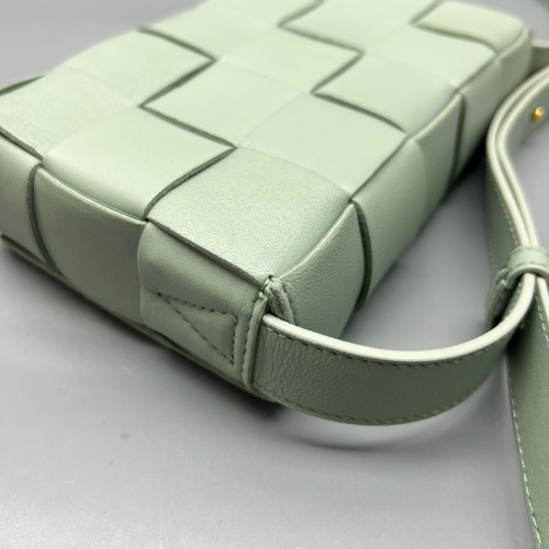 Bottega Veneta Small Cassette Crossbody Bag Calfskin Maxi Intrecciato Green