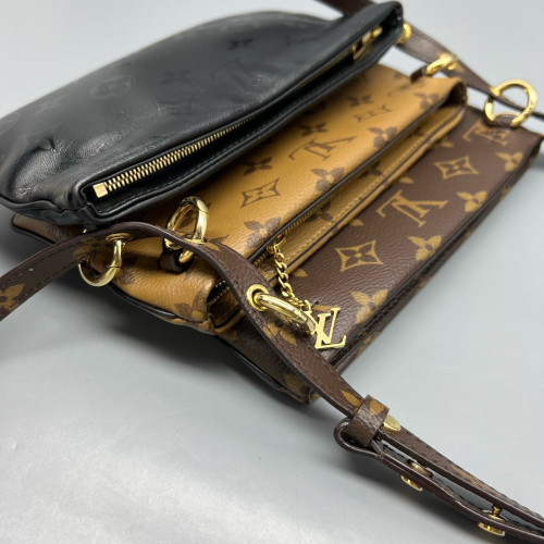 Louis Vuitton Lv3 Pochette Reverse Monogram Brown Black