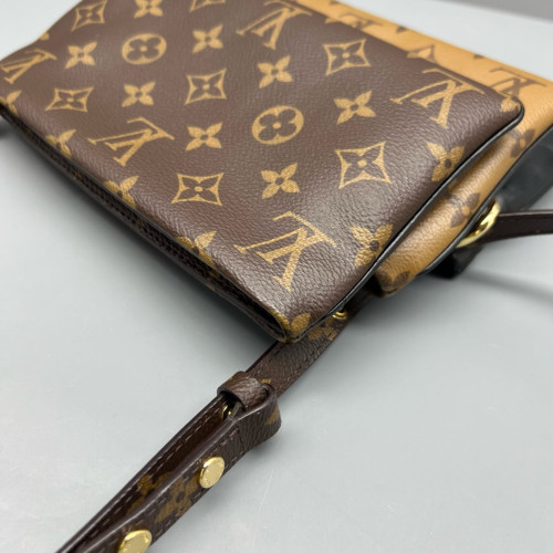 Louis Vuitton Lv3 Pochette Reverse Monogram Brown Black