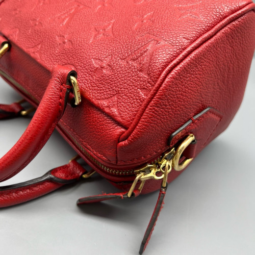 Louis Vuitton Speedy 20 Grained Calfskin Red