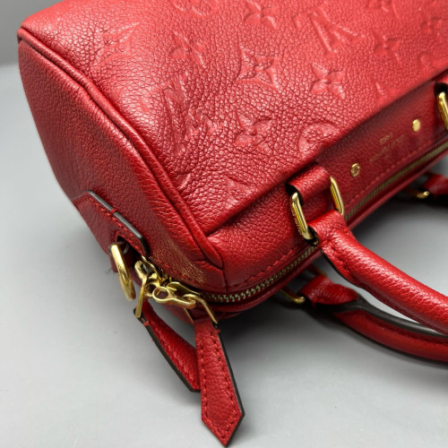 Louis Vuitton Speedy 20 Grained Calfskin Red