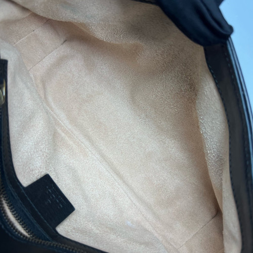 Gucci Chevron Small GG Marmont Calfskin Black