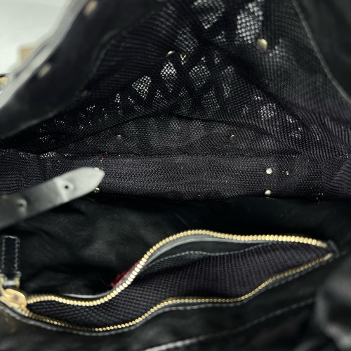 Valentino Rockstud Tote Bag Calfskin Fabric Black Valentino Rockstud Tote Bag Calfskin Fabric Black