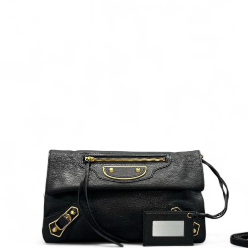 Balenciaga Giant 12 Envelope Clutch Arena Lambskin Black