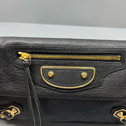 Balenciaga Giant 12 Envelope Clutch Arena Lambskin Black