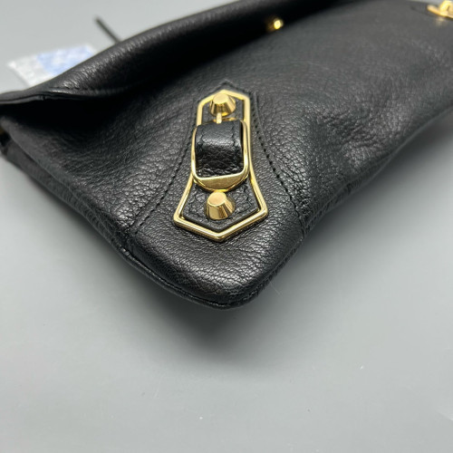 Balenciaga Giant 12 Envelope Clutch Arena Lambskin Black