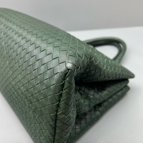 Bottega Veneta Large Roma Tote Bag Lambskin Intrecciato Dark Green