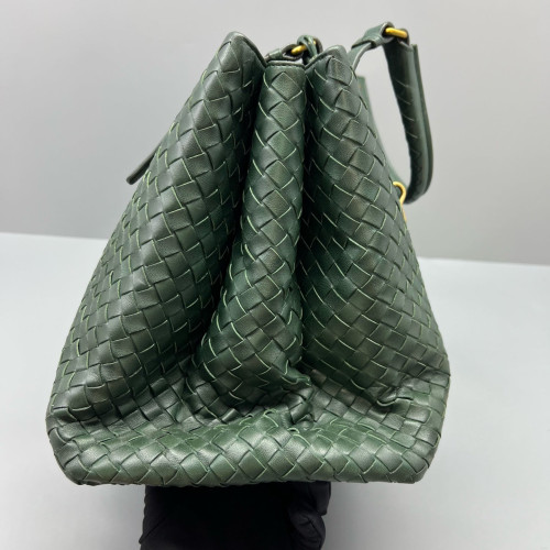 Bottega Veneta Large Roma Tote Bag Lambskin Intrecciato Dark Green