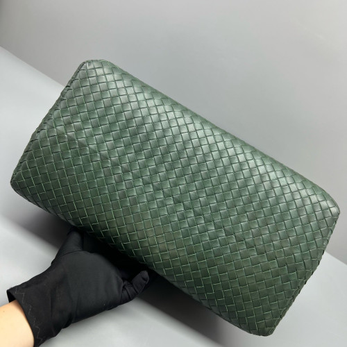 Bottega Veneta Large Roma Tote Bag Lambskin Intrecciato Dark Green