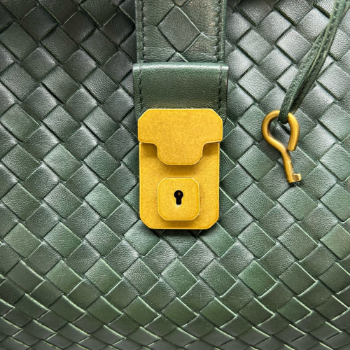 Bottega Veneta Large Roma Tote Bag Lambskin Intrecciato Dark Green