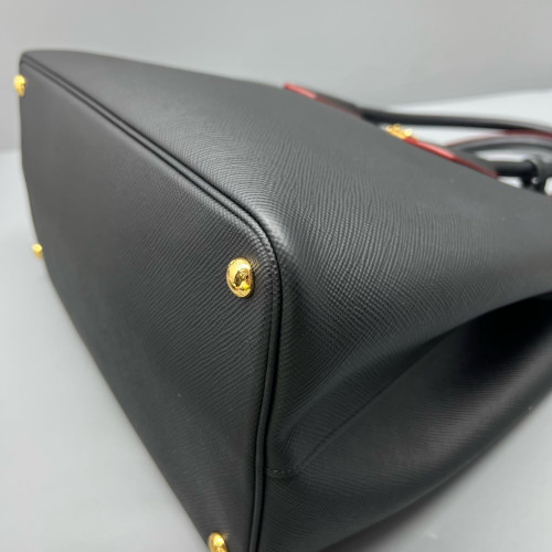 Prada Large Double Bag Saffiano Calfskin Black
