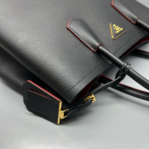 Prada Large Double Bag Saffiano Calfskin Black