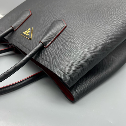 Prada Large Double Bag Saffiano Calfskin Black