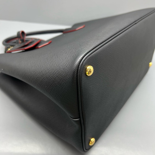 Prada Large Double Bag Saffiano Calfskin Black