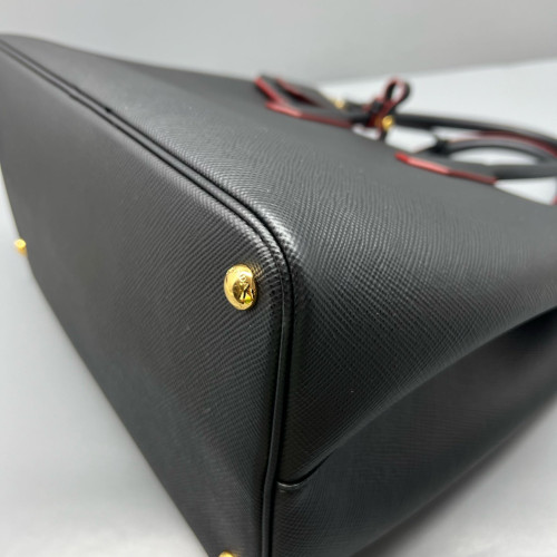 Prada Large Double Bag Saffiano Calfskin Black