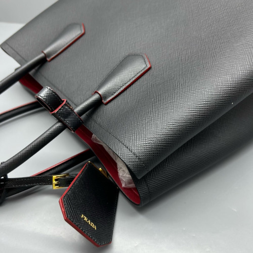 Prada Large Double Bag Saffiano Calfskin Black