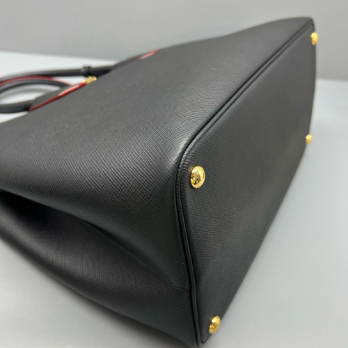 Prada Large Double Bag Saffiano Calfskin Black
