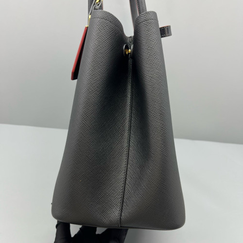 Prada Large Double Bag Saffiano Calfskin Black