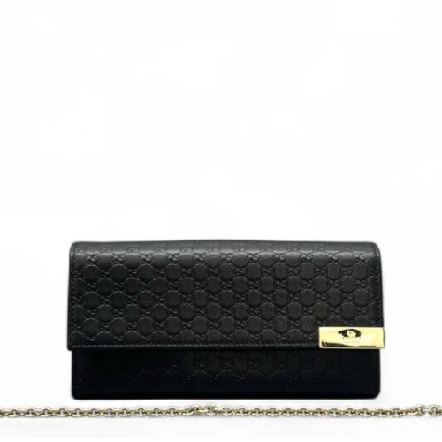 Gucci Wallet On Chain WOC Guccissima Black