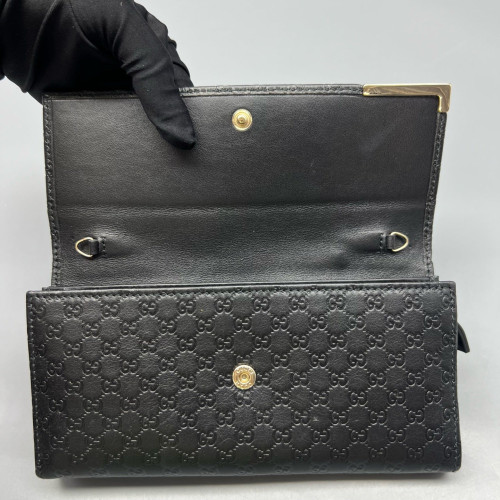 Gucci Wallet On Chain WOC Guccissima Black