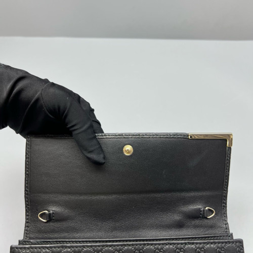Gucci Wallet On Chain WOC Guccissima Black