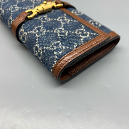 Gucci Wallet On Chain WOC Denim Blue Brown