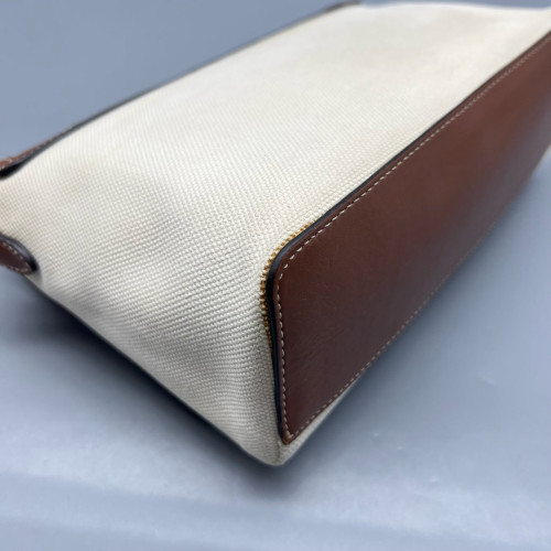 Burberry Medium Note Crossbody Bag Canvas Calfskin Beige Brown