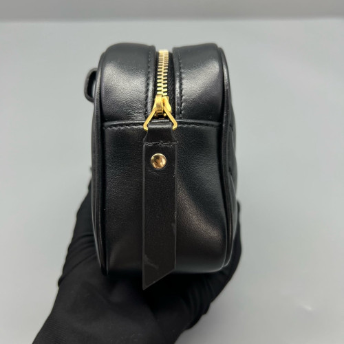 Yves Saint Laurent Tassel Lou Belt Calfskin Black