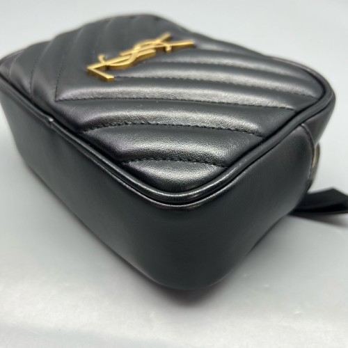 Yves Saint Laurent Tassel Lou Belt Calfskin Black