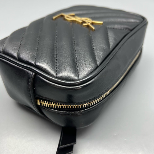Yves Saint Laurent Tassel Lou Belt Calfskin Black