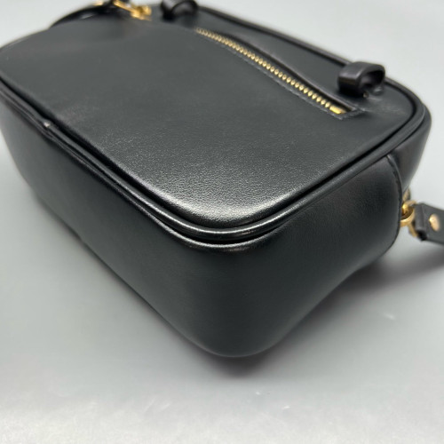 Yves Saint Laurent Tassel Lou Belt Calfskin Black