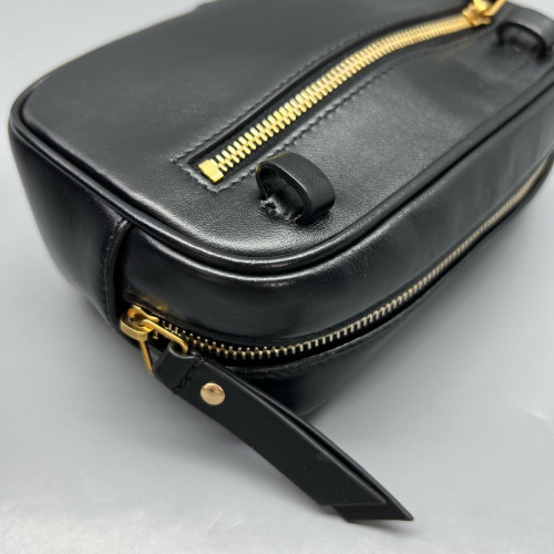 Yves Saint Laurent Tassel Lou Belt Calfskin Black