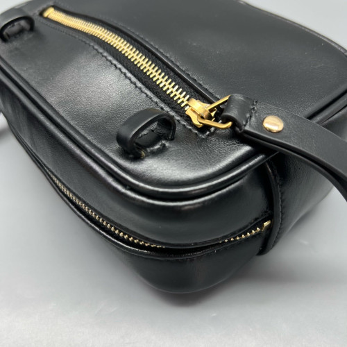 Yves Saint Laurent Tassel Lou Belt Calfskin Black