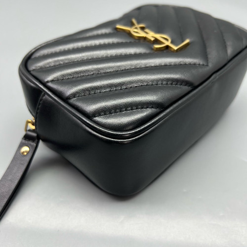 Yves Saint Laurent Tassel Lou Belt Calfskin Black