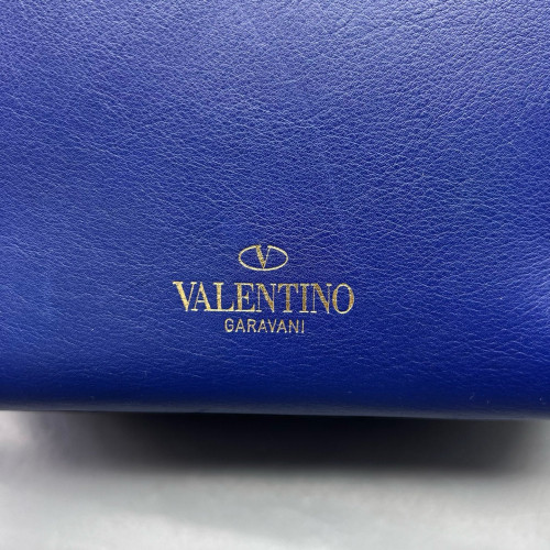 Valentino Rockstud Double Handle Bag Calfskin Blue