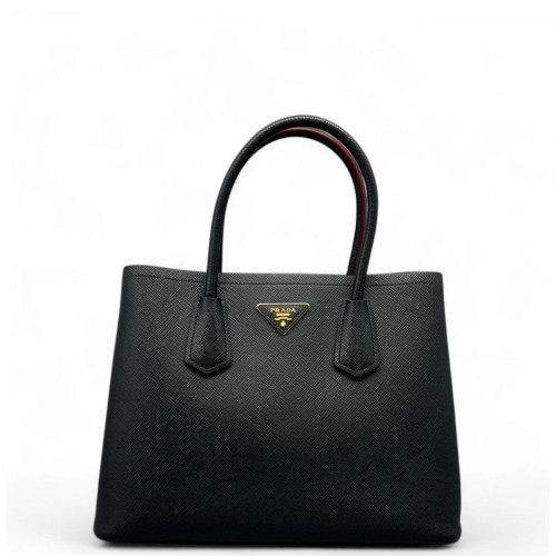 Prada Medium Double Bag Saffiano Calfskin Black