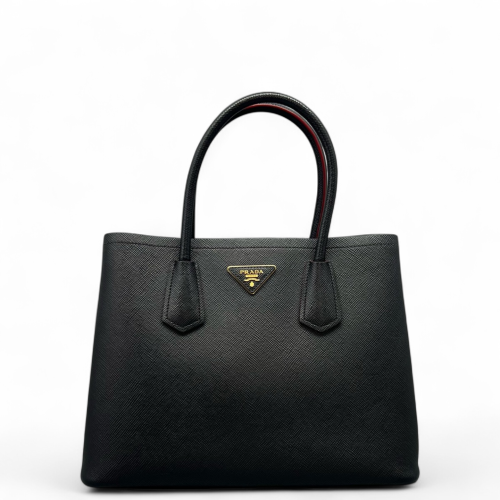 Prada Medium Double Bag Saffiano Calfskin Black