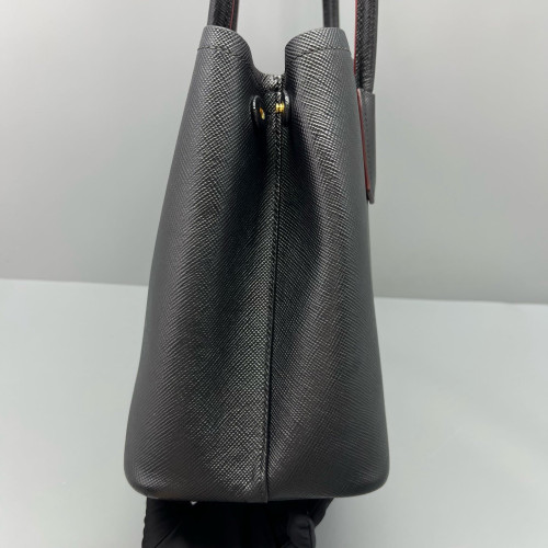 Prada Medium Double Bag Saffiano Calfskin Black