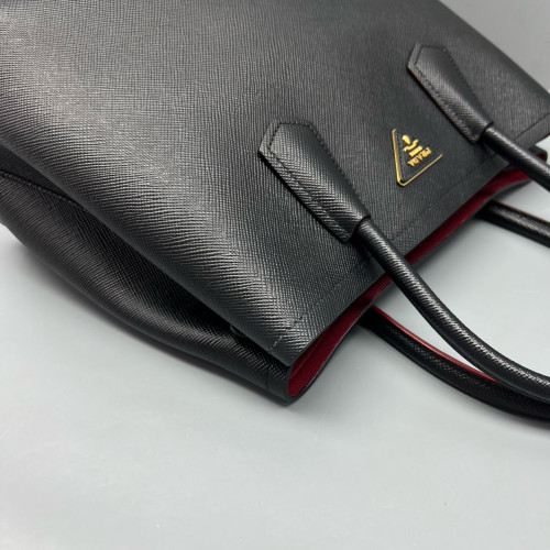 Prada Medium Double Bag Saffiano Calfskin Black