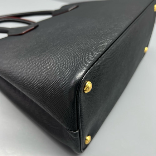 Prada Medium Double Bag Saffiano Calfskin Black