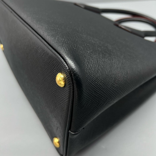 Prada Medium Double Bag Saffiano Calfskin Black