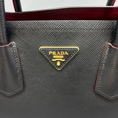 Prada Medium Double Bag Saffiano Calfskin Black