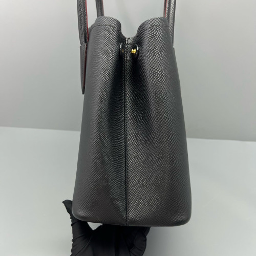 Prada Medium Double Bag Saffiano Calfskin Black