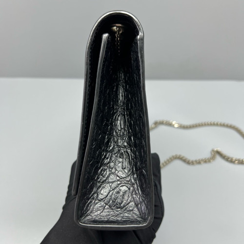 Yves Saint Laurent Medium Kate Corssbody Bag Calfskin Crocodile Embossed Black