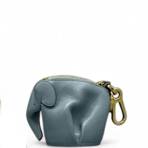 Loewe Elephant Key Pouch Calfskin Dusty Blue