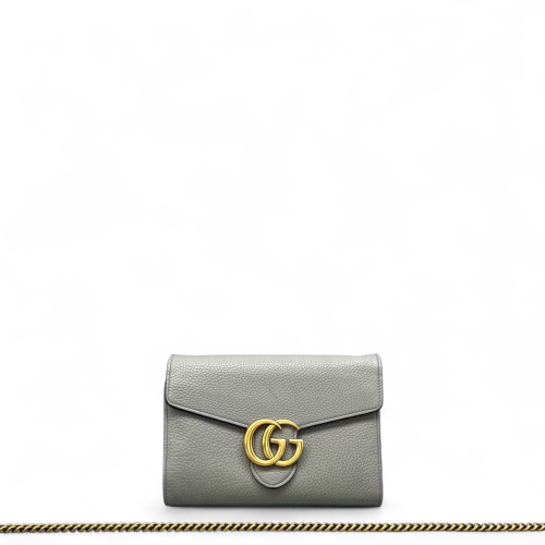 Gucci GG Marmont Chain Wallet Vitello Phenix Grey Gucci GG Marmont Chain Wallet Vitello Phenix Grey